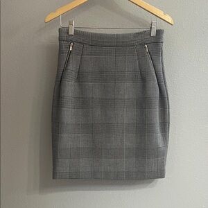 H&M Gray Checkered Pencil Skirt
